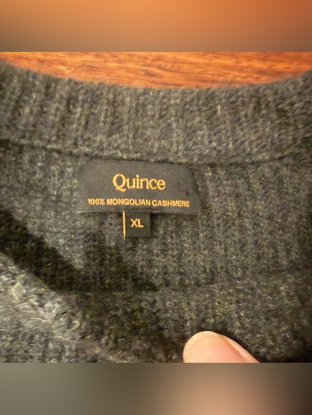 Quince Charcoal Grey 100% Mongolian Cashmere Fisherman Rib Crewneck Sweater XL - Picture 2 of 7